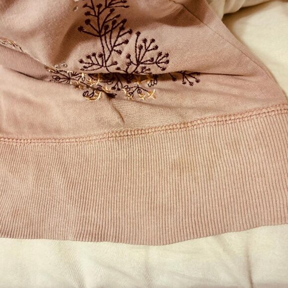 Vertigo Paris Dusty Pink Embroidered Hoodie Women Top M Cotton - Picture 9 of 9